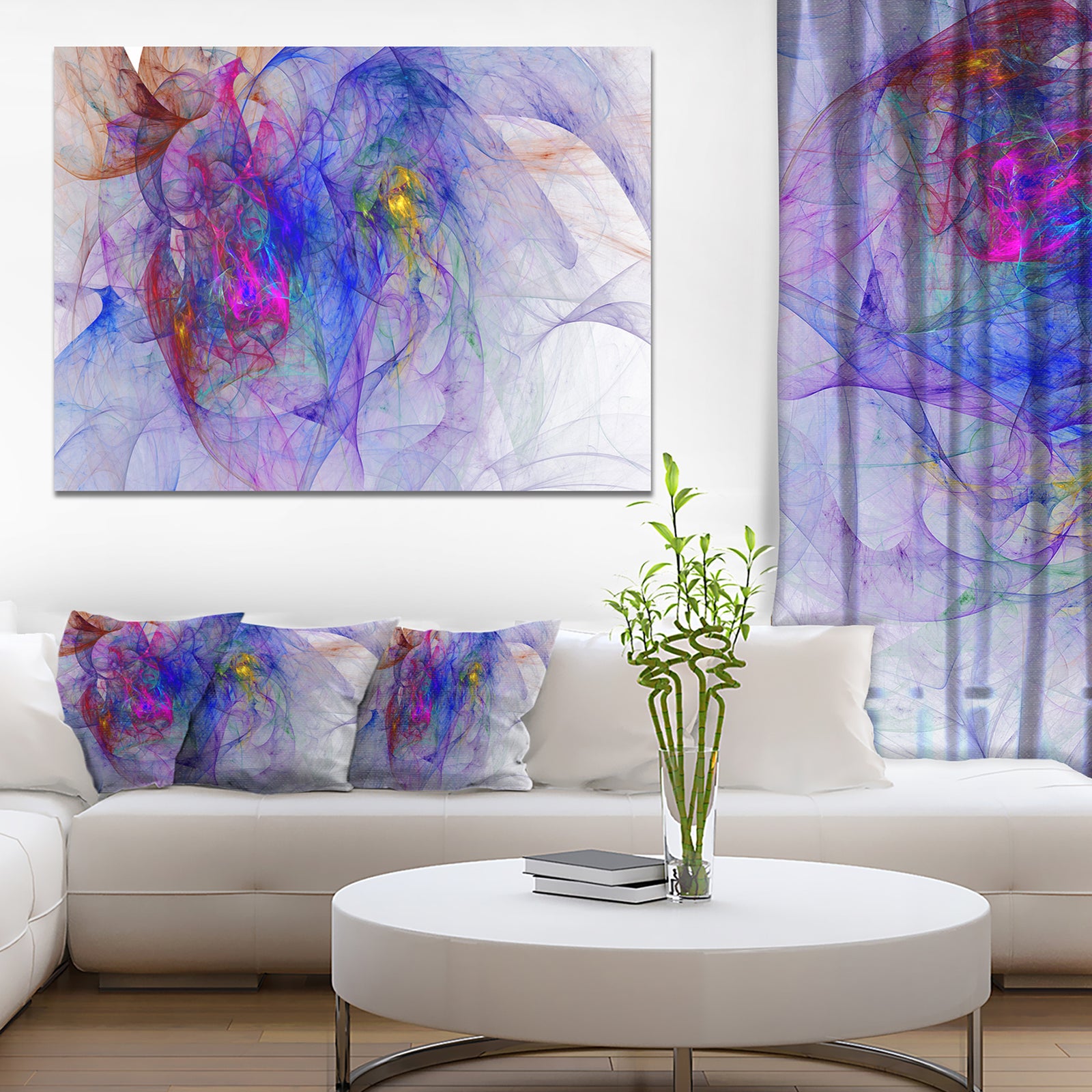 Blue Mystic Psychedelic Texture - Extra Large Abstract Art on Canvas