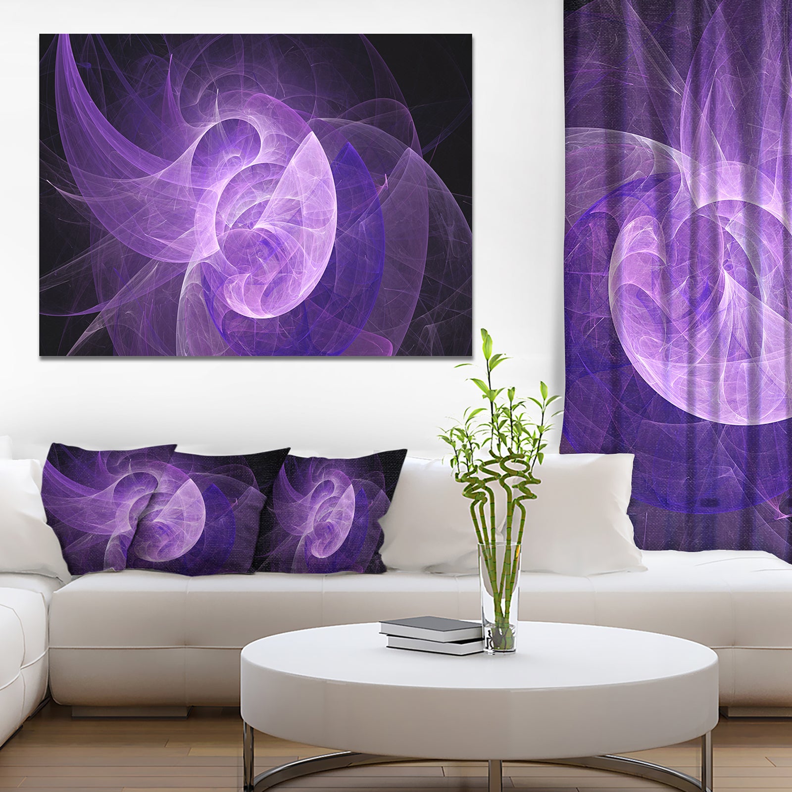 Purple Mystic Psychedelic Design - Extra Large Abstract Art on Canvas