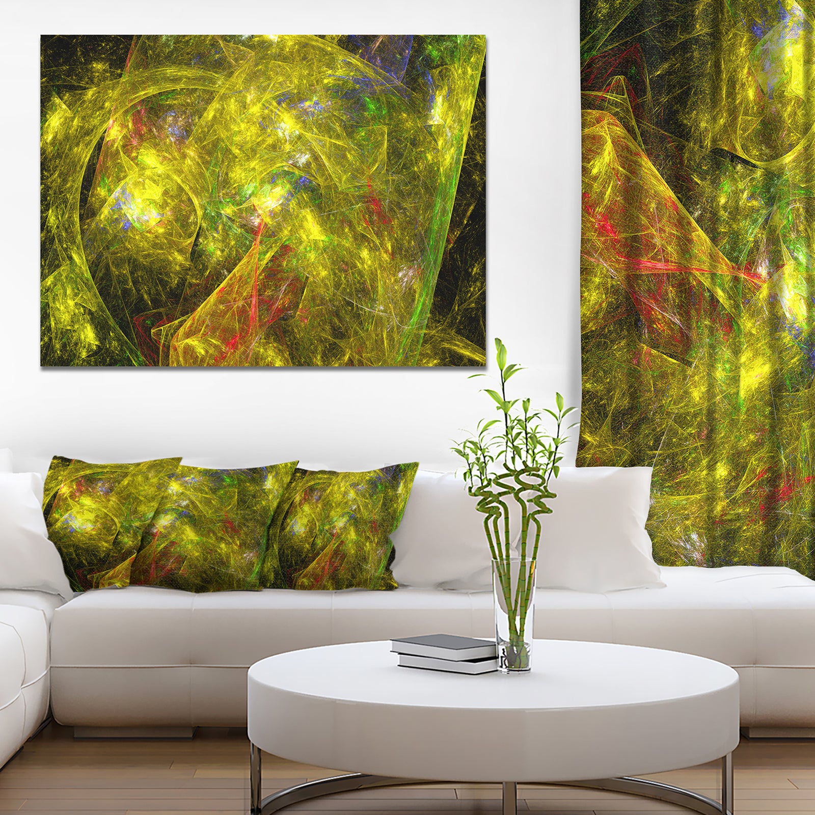 Golden Mystic Psychedelic Texture - Extra Large Abstract Art on Canvas