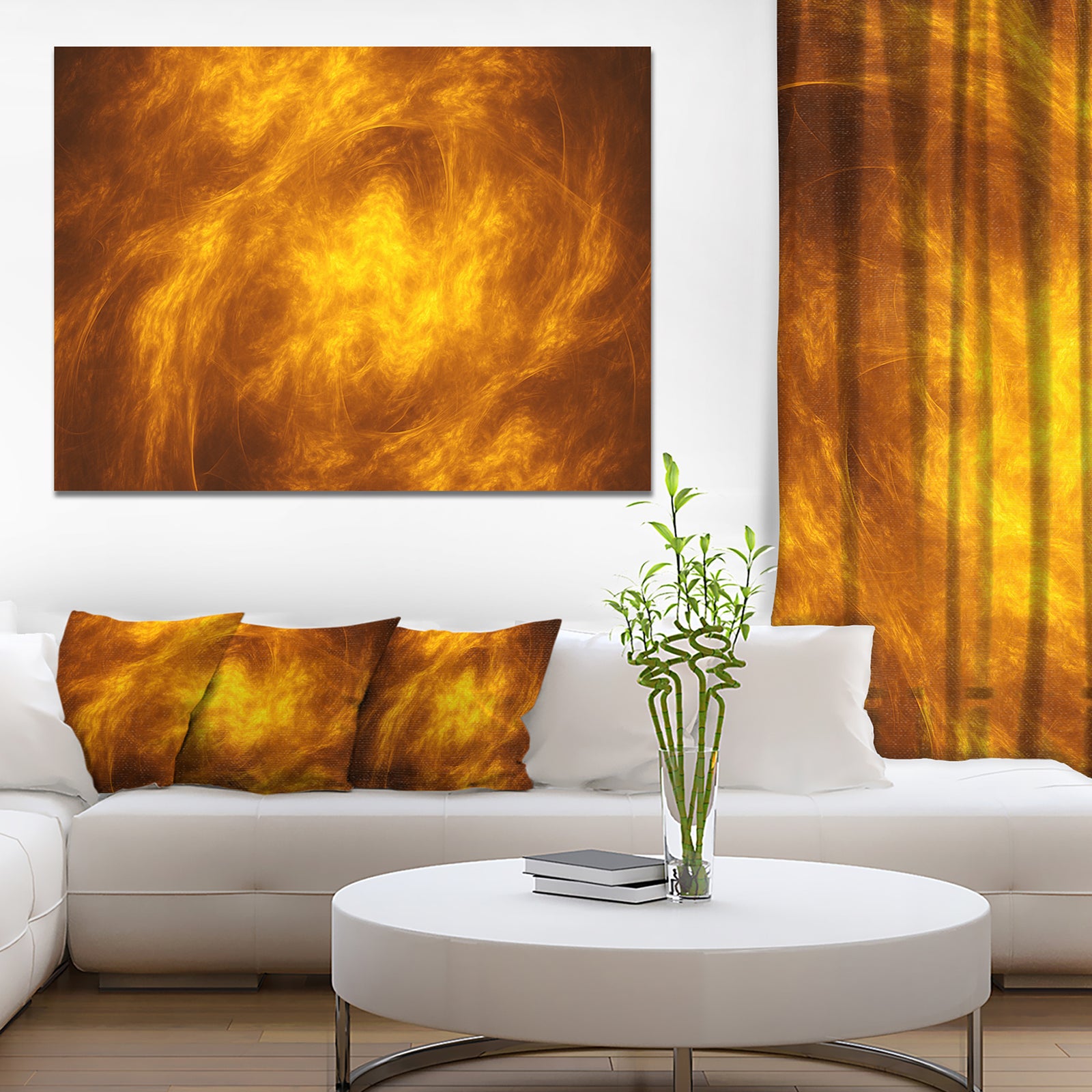 Brown Fractal Abstract Pattern - Extra Large Abstract Art on Canvas