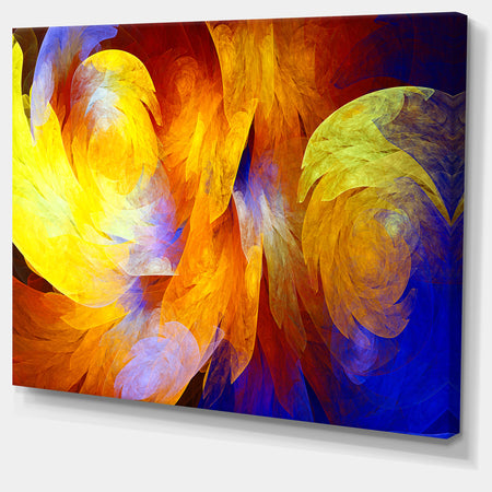Yellow Fractal Abstract Pattern - Extra Large Abstract Art on Canvas