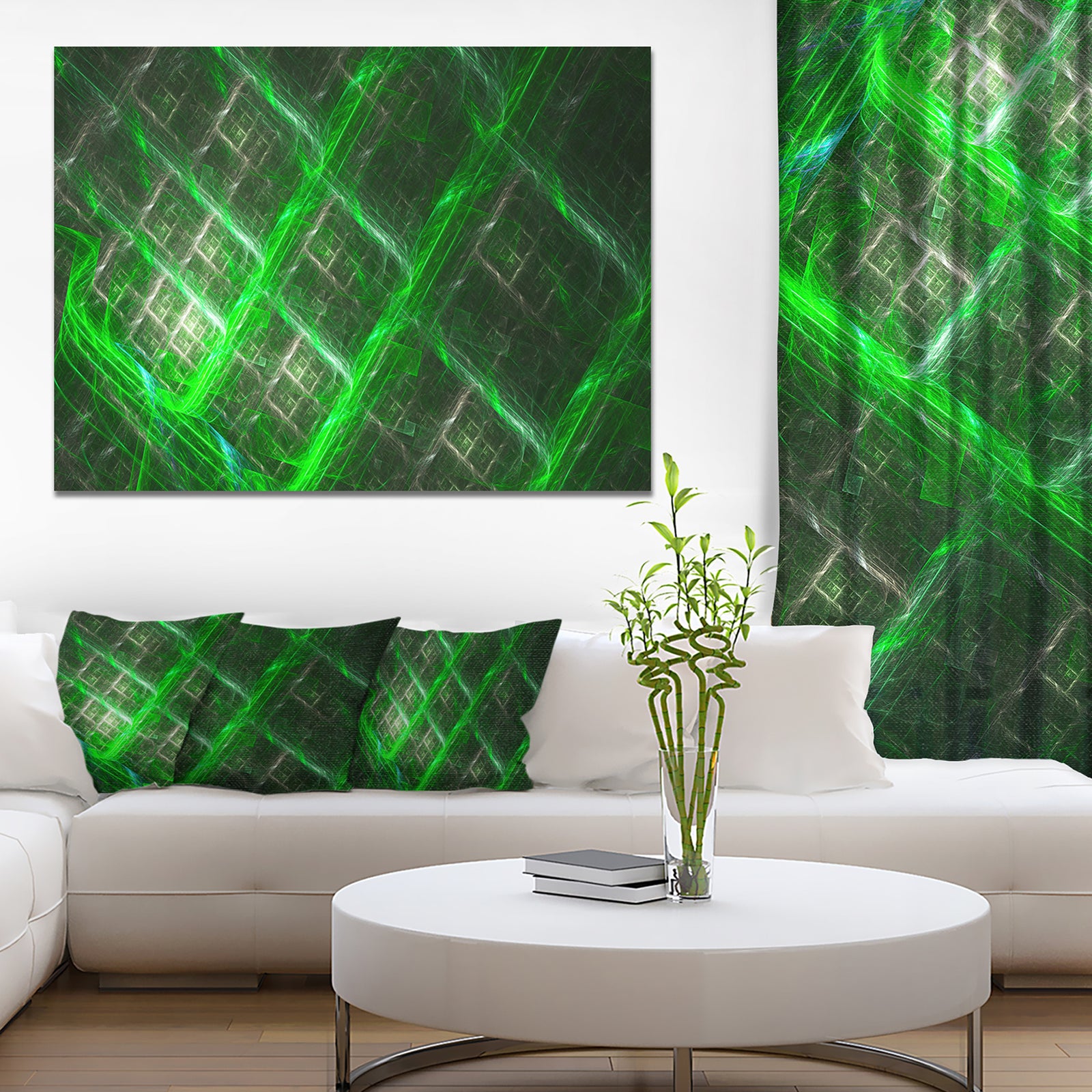 Green Abstract Metal Grill - Extra Large Abstract Art on Canvas