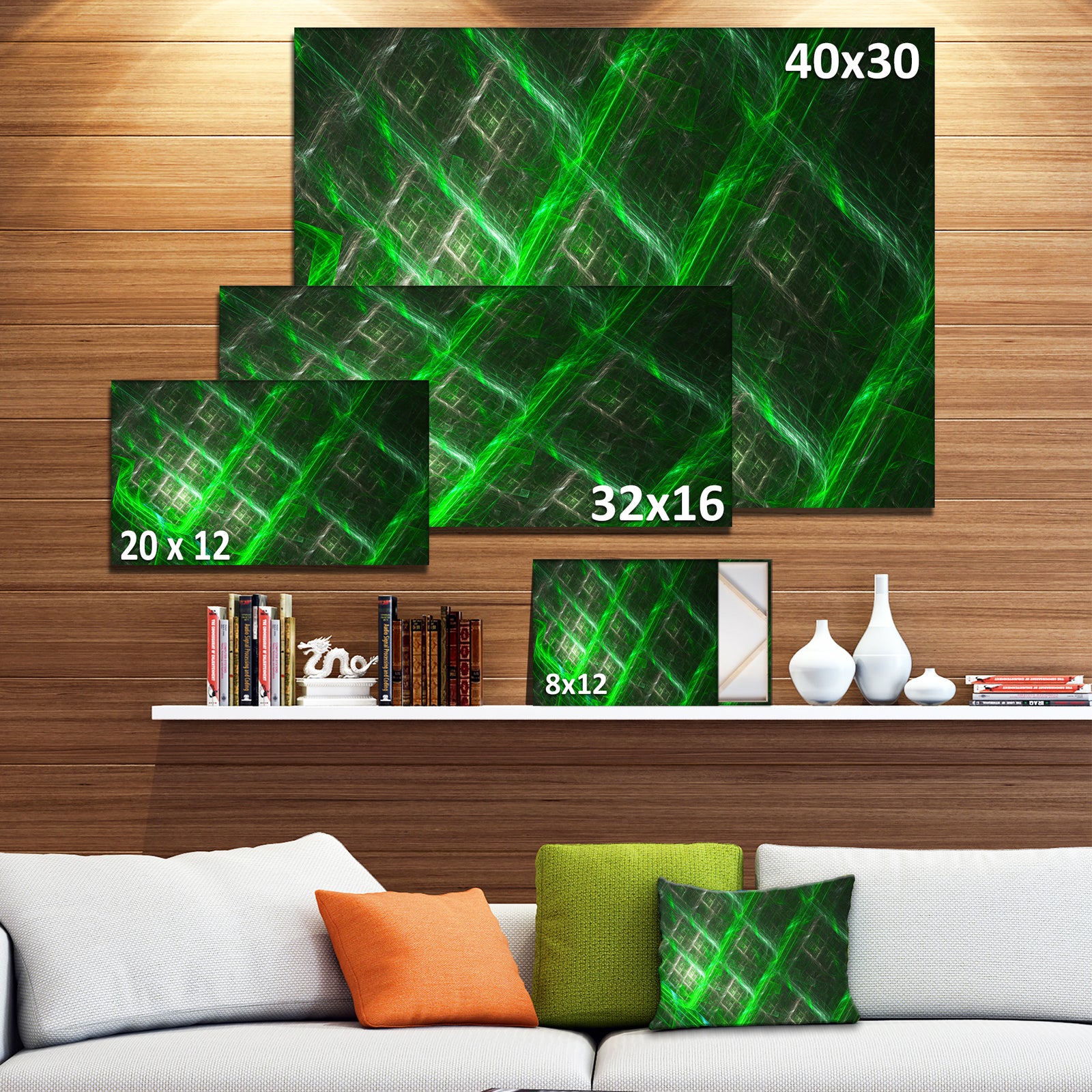 Green Abstract Metal Grill - Extra Large Abstract Art on Canvas