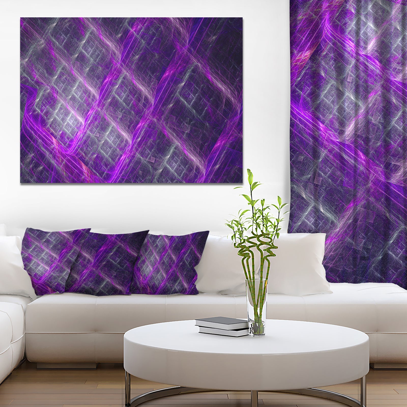 Purple Abstract Metal Grill - Extra Large Abstract Art on Canvas