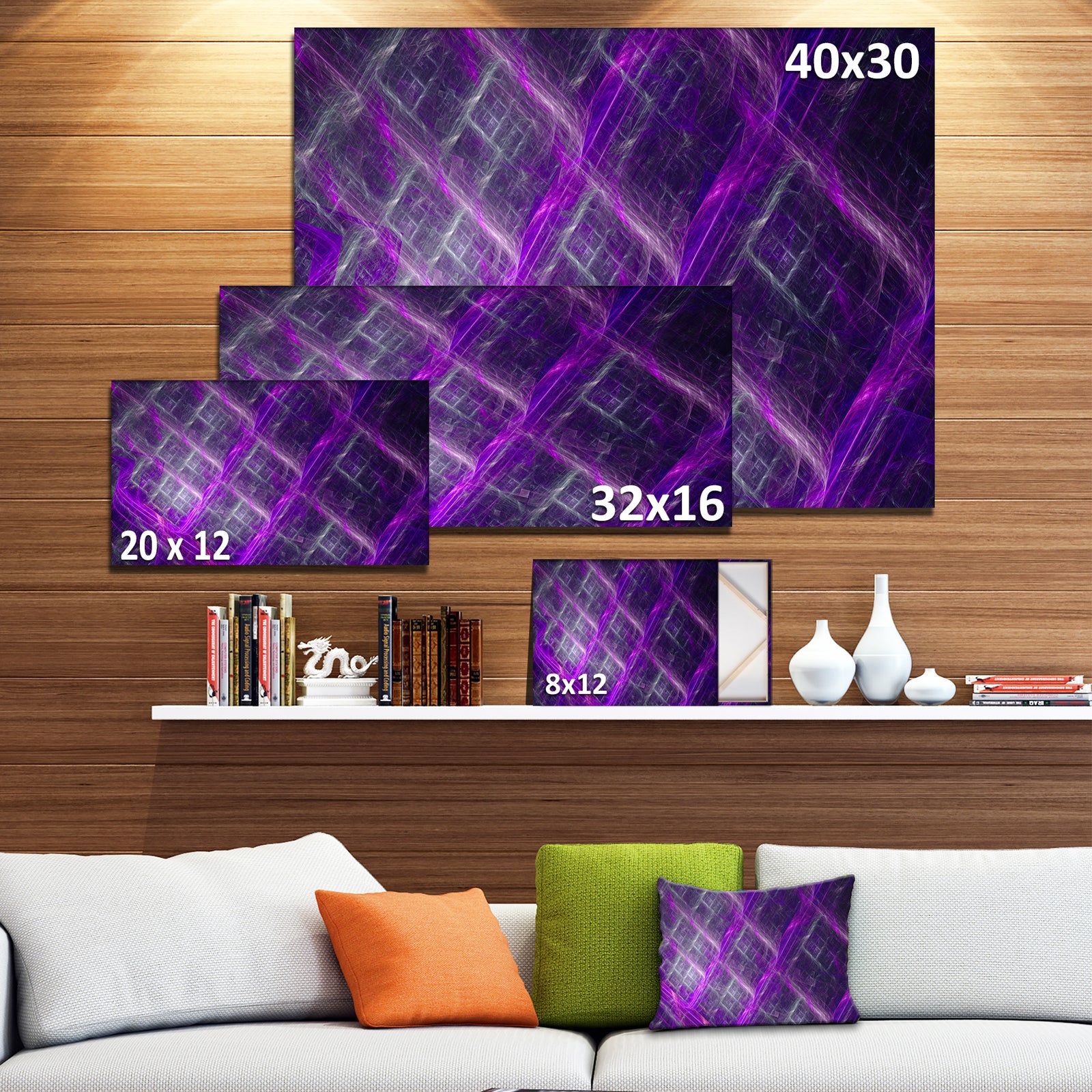 Purple Abstract Metal Grill - Extra Large Abstract Art on Canvas