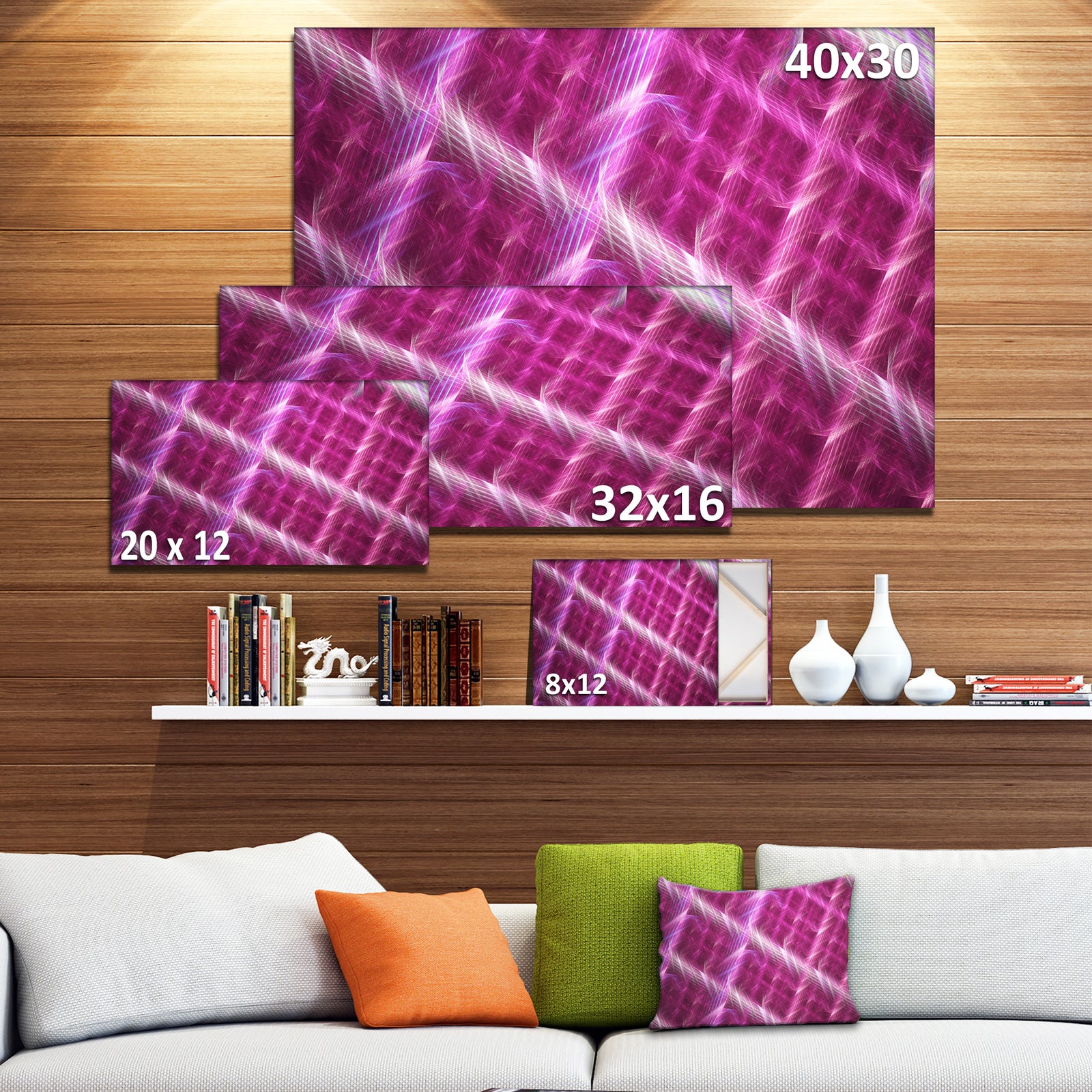 Pink Abstract Metal Grill - Extra Large Abstract Art on Canvas
