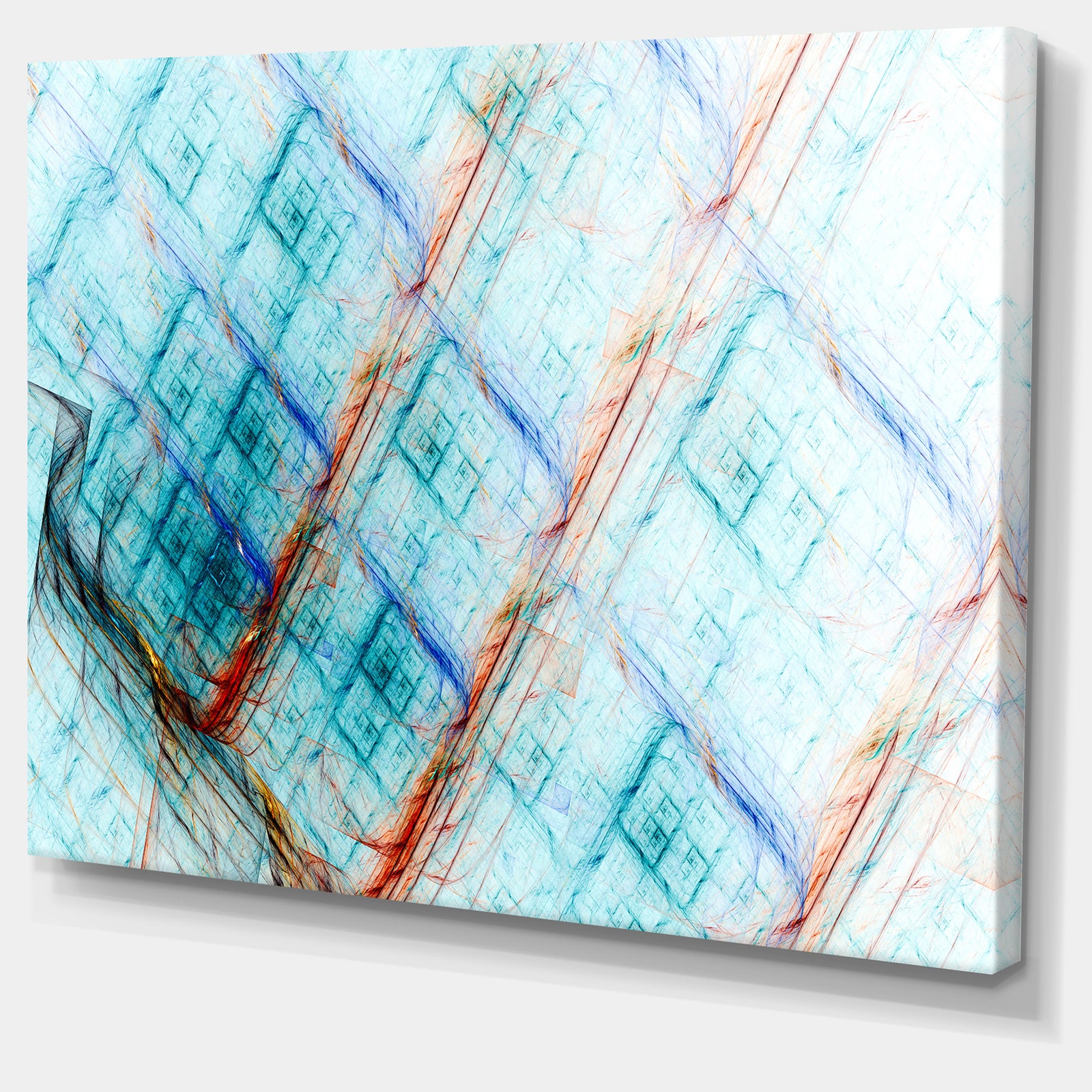 Light Blue Metal Grill - Extra Large Abstract Art on Canvas