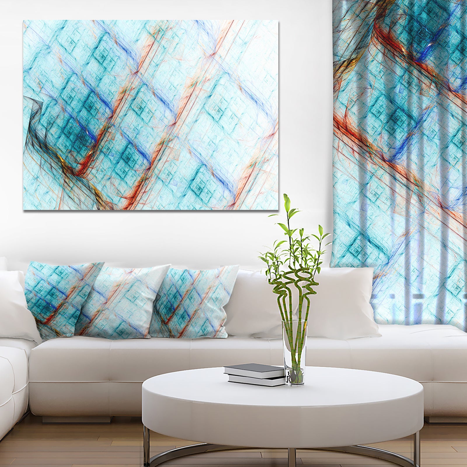 Light Blue Metal Grill - Extra Large Abstract Art on Canvas