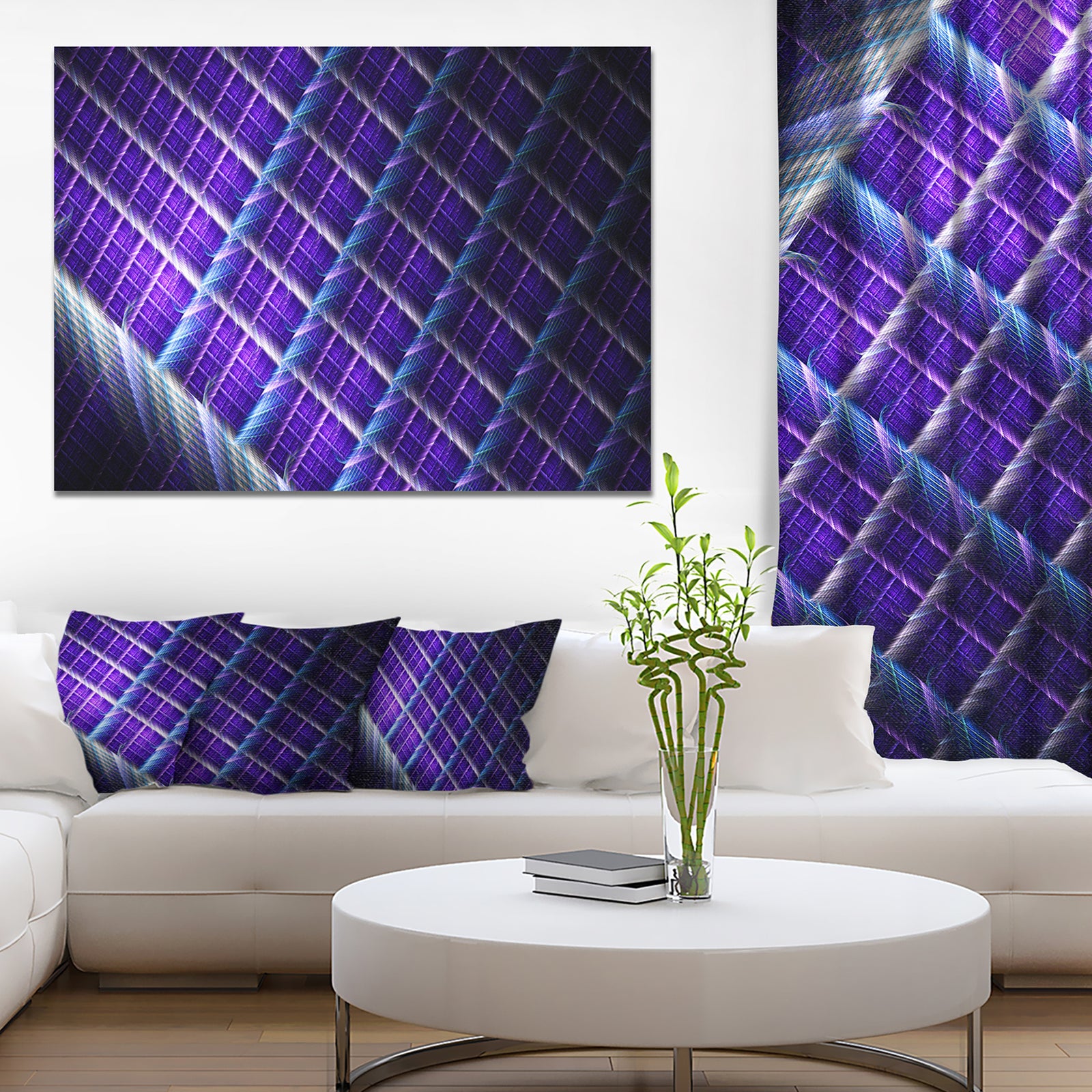 Light Purple Metal Grill - Extra Large Abstract Art on Canvas
