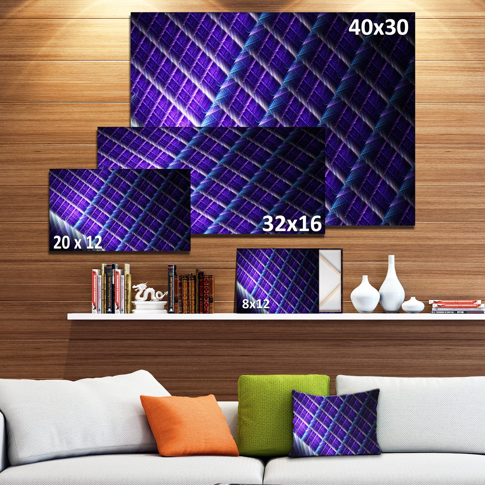 Light Purple Metal Grill - Extra Large Abstract Art on Canvas