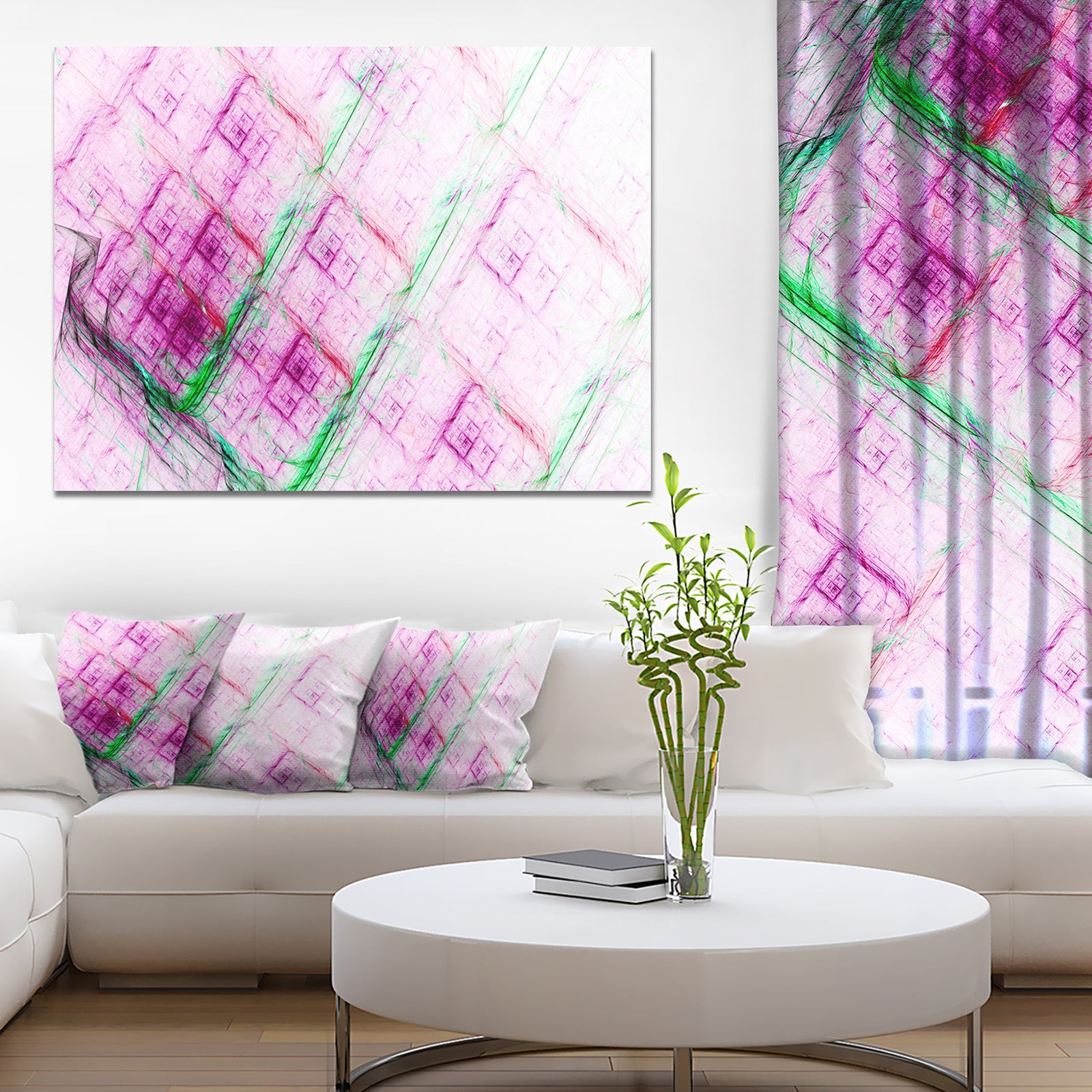 Purple Fractal Grill Pattern - Extra Large Abstract Art on Canvas