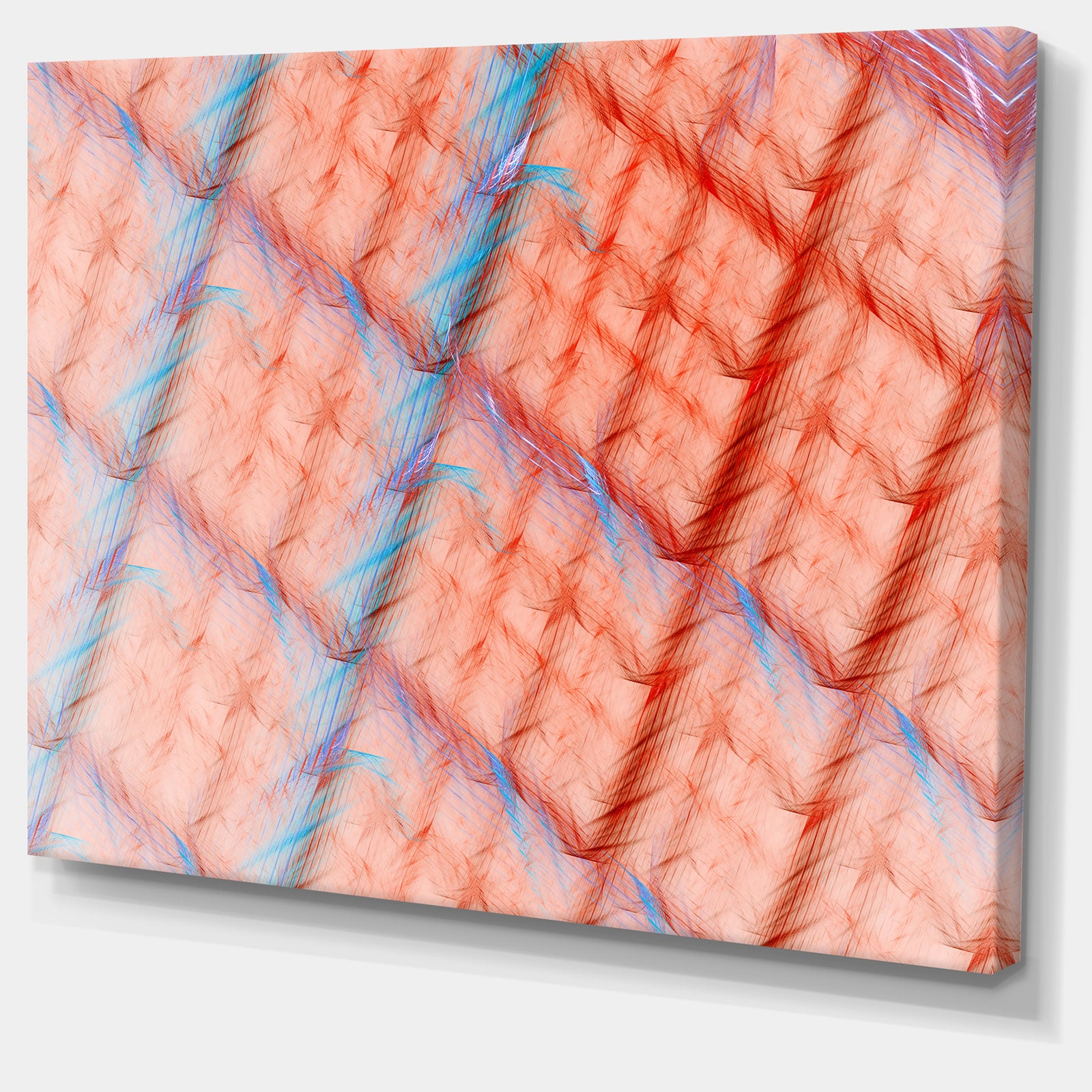 Red Fractal Grill Pattern - Extra Large Abstract Art on Canvas