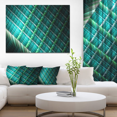 Green Fractal Grill Pattern - Extra Large Abstract Art on Canvas