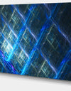 Glowing Blue Fractal Grill - Extra Large Abstract Art on Canvas