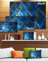 Glowing Blue Fractal Grill - Extra Large Abstract Art on Canvas