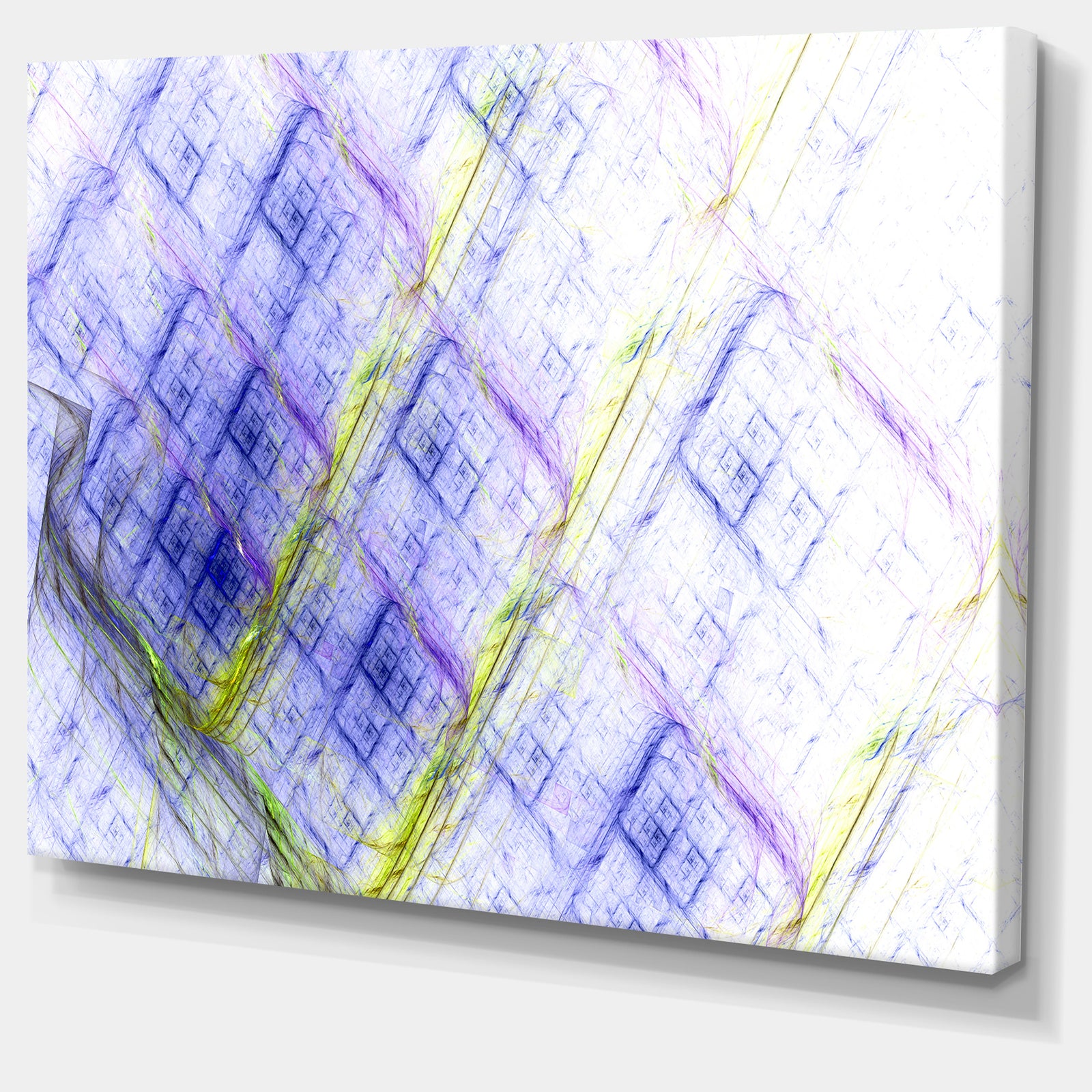 Light Blue Fractal Grill - Extra Large Abstract Art on Canvas
