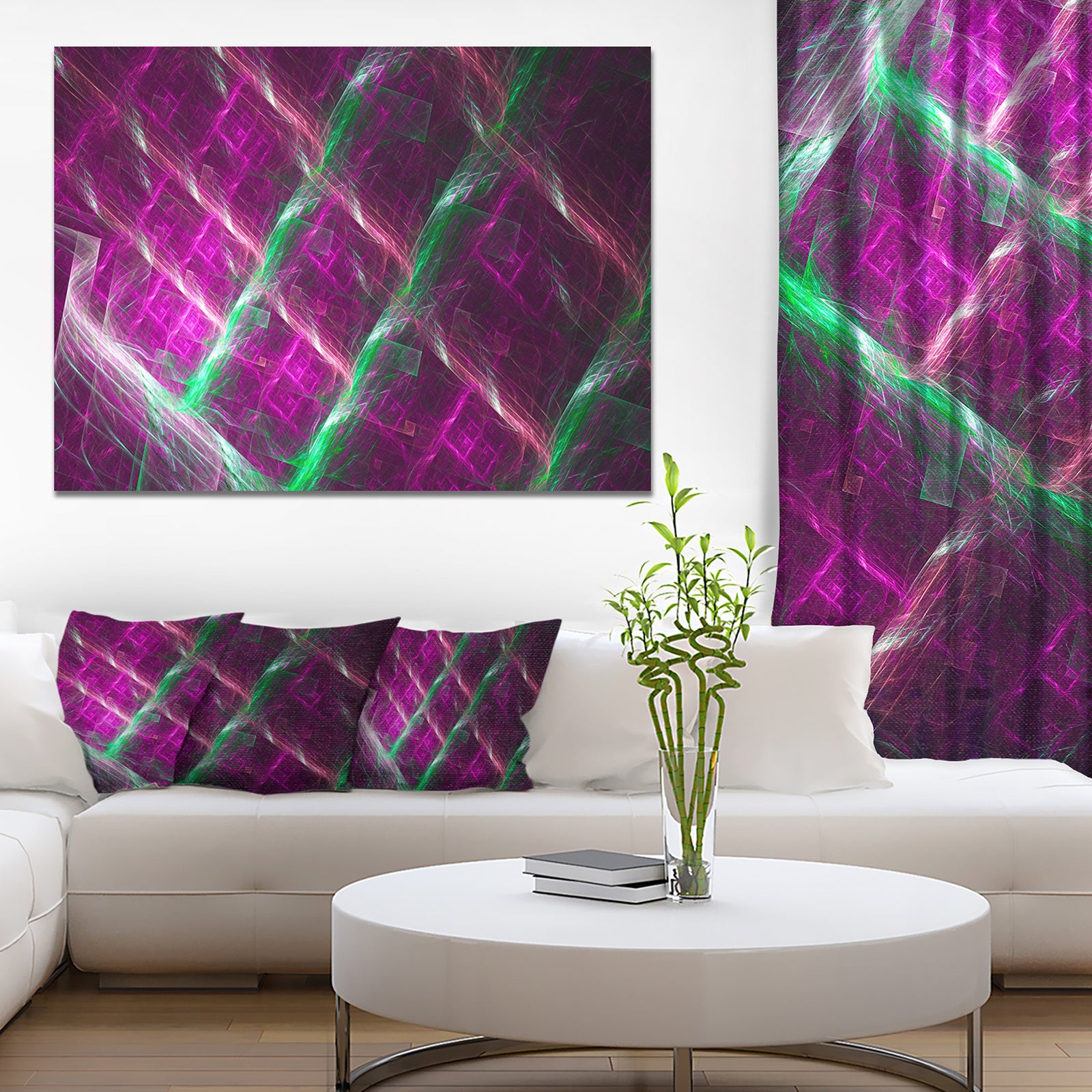 Purple Fractal Metal Grill - Abstract Wall Art Canvas