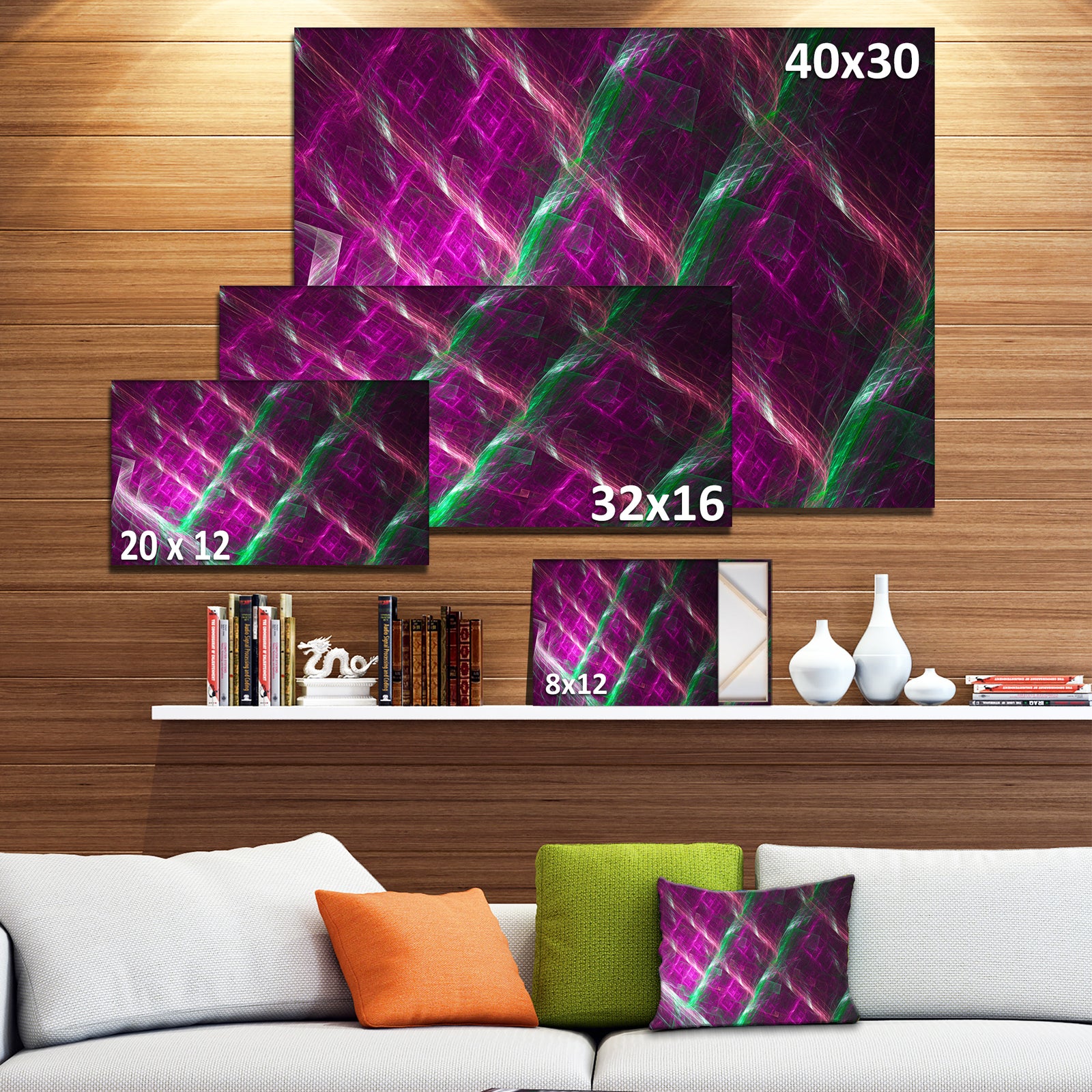 Purple Fractal Metal Grill - Abstract Wall Art Canvas