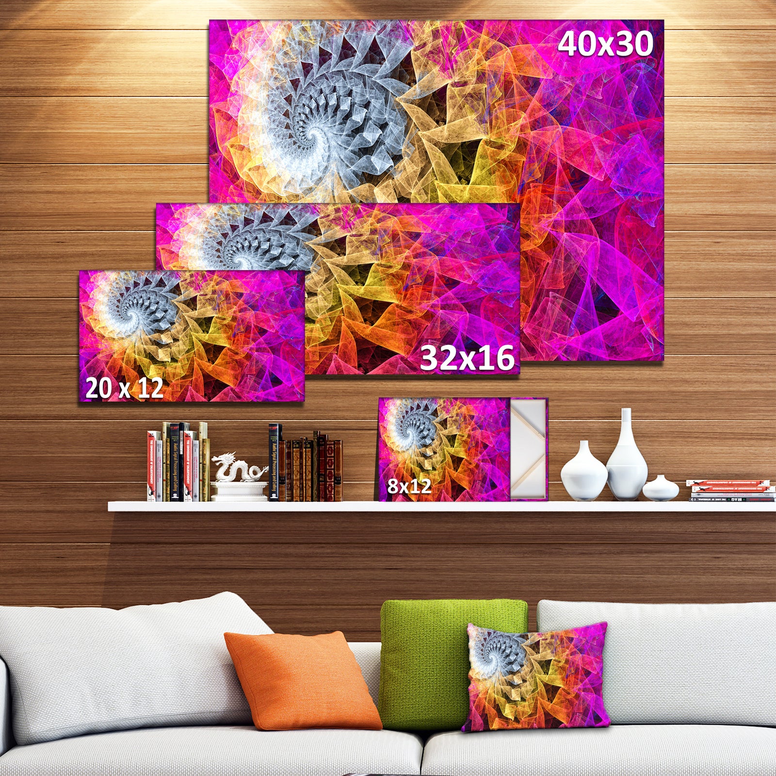 Colorful Spiral Kaleidoscope - Abstract Wall Art Canvas