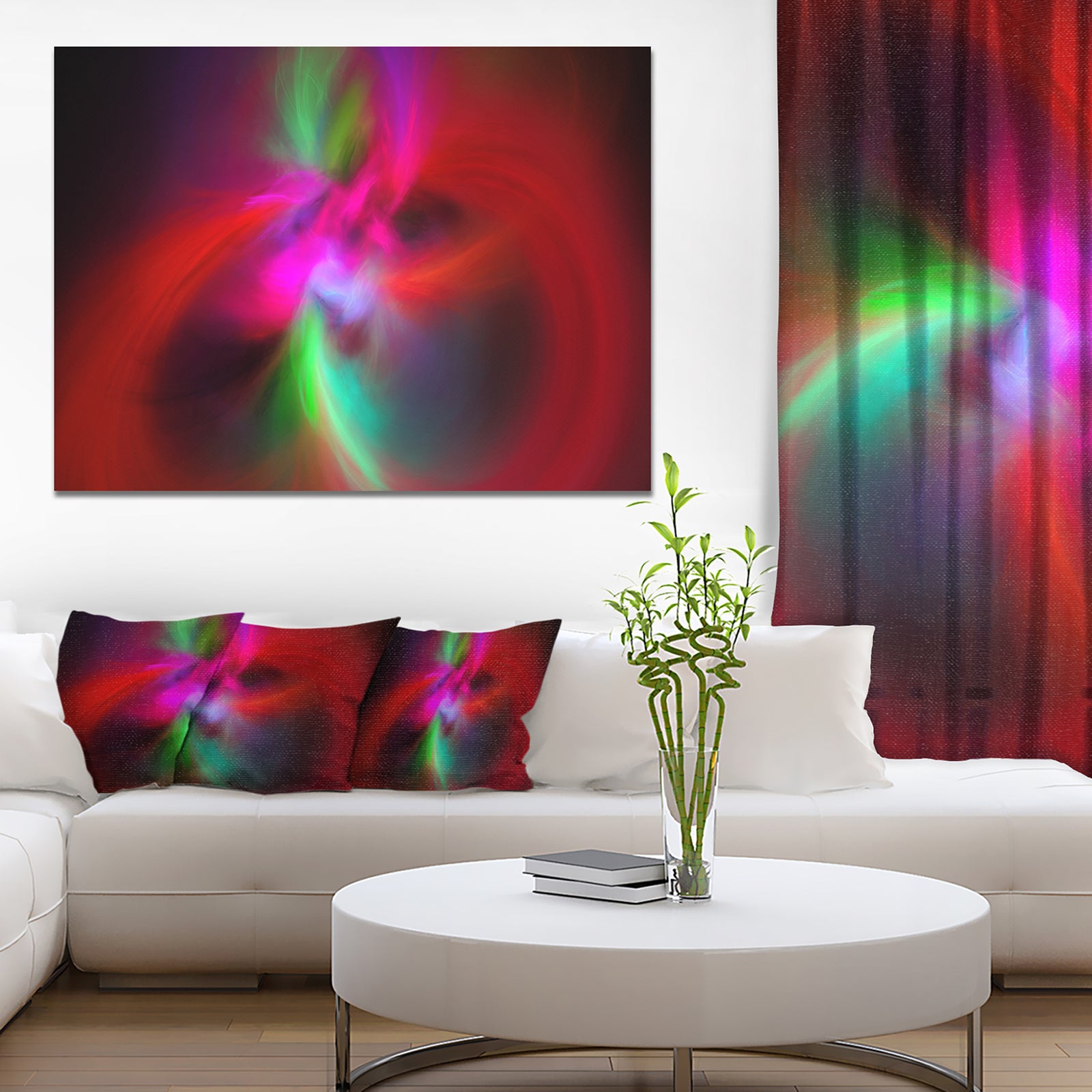 Red Spiral Kaleidoscope - Abstract Wall Art Canvas