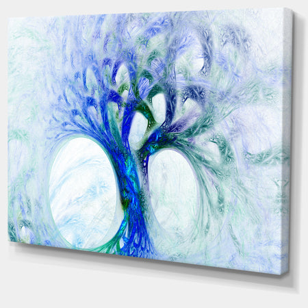 Blue Mystic Psychedelic Tree - Abstract Wall Art Canvas