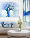 Blue Mystic Psychedelic Tree - Abstract Wall Art Canvas