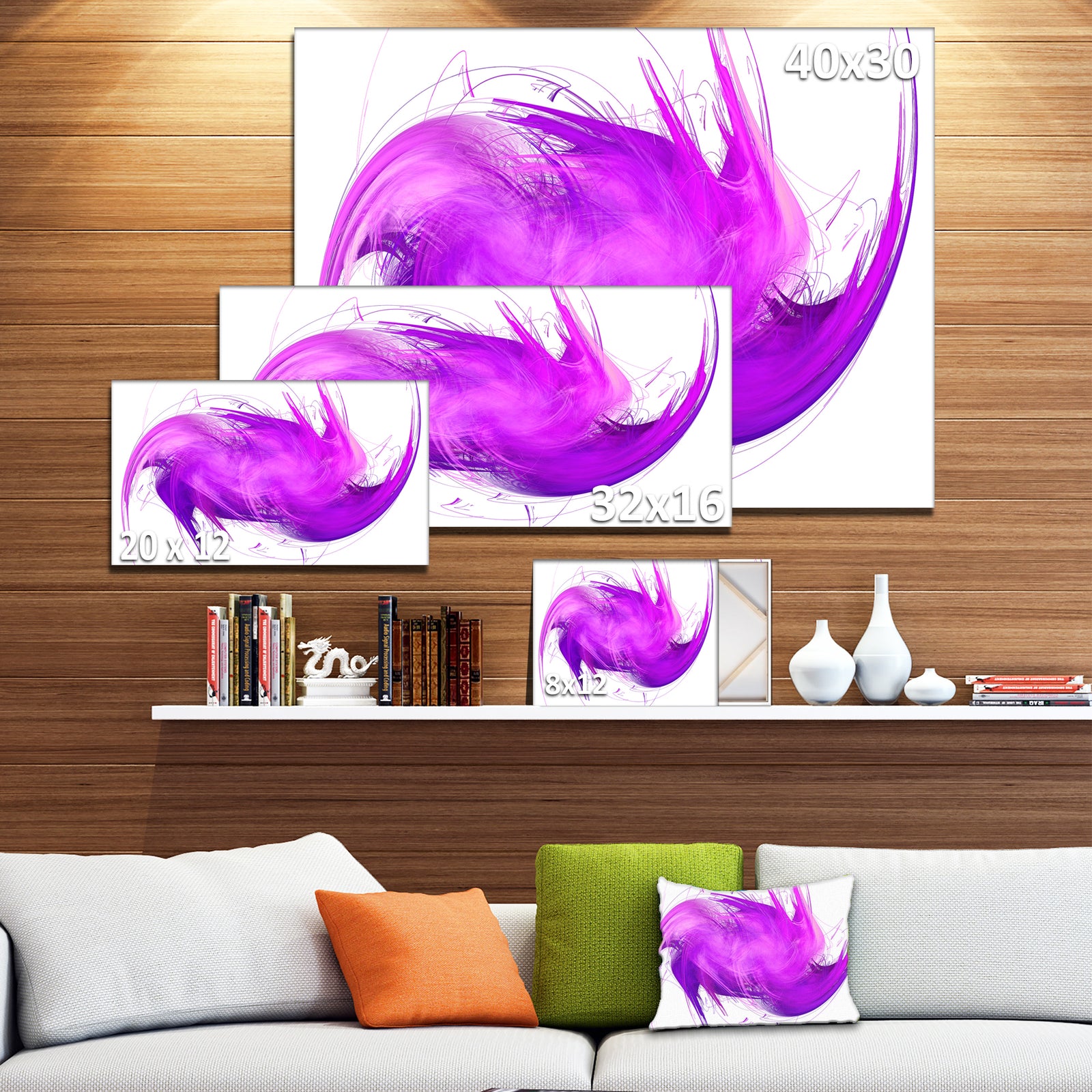 Abstract Purple Fractal Pattern - Abstract Wall Art Canvas