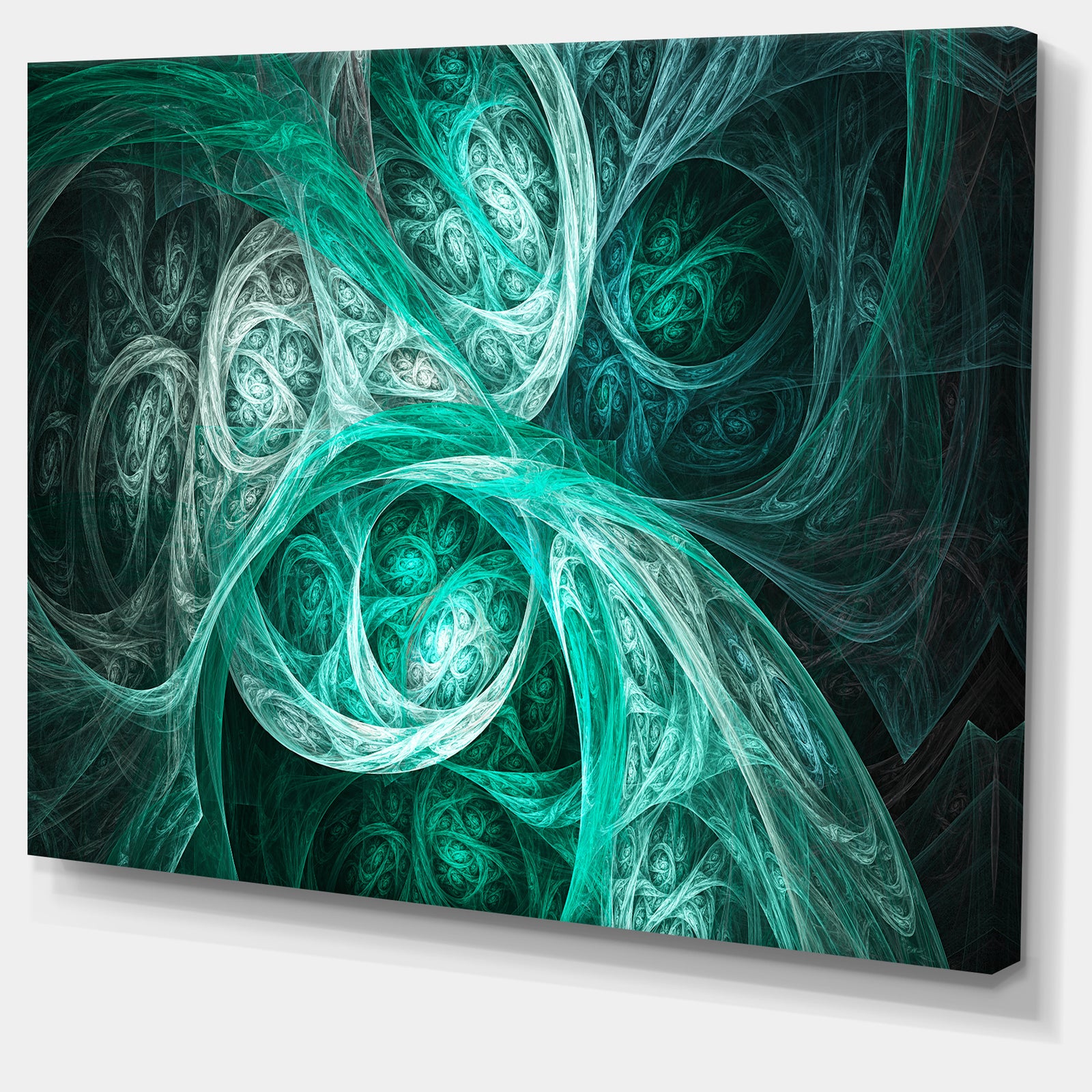 Mystic Turquoise Fractal Wallpaper - Abstract Wall Art Canvas