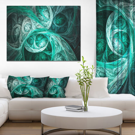 Mystic Turquoise Fractal Wallpaper - Abstract Wall Art Canvas