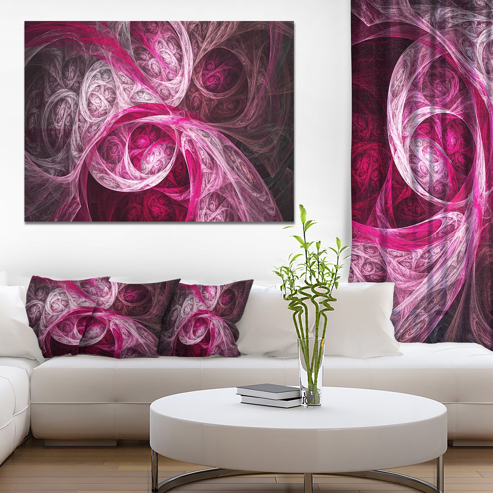 Mystic Pink Fractal Wallpaper - Abstract Wall Art Canvas