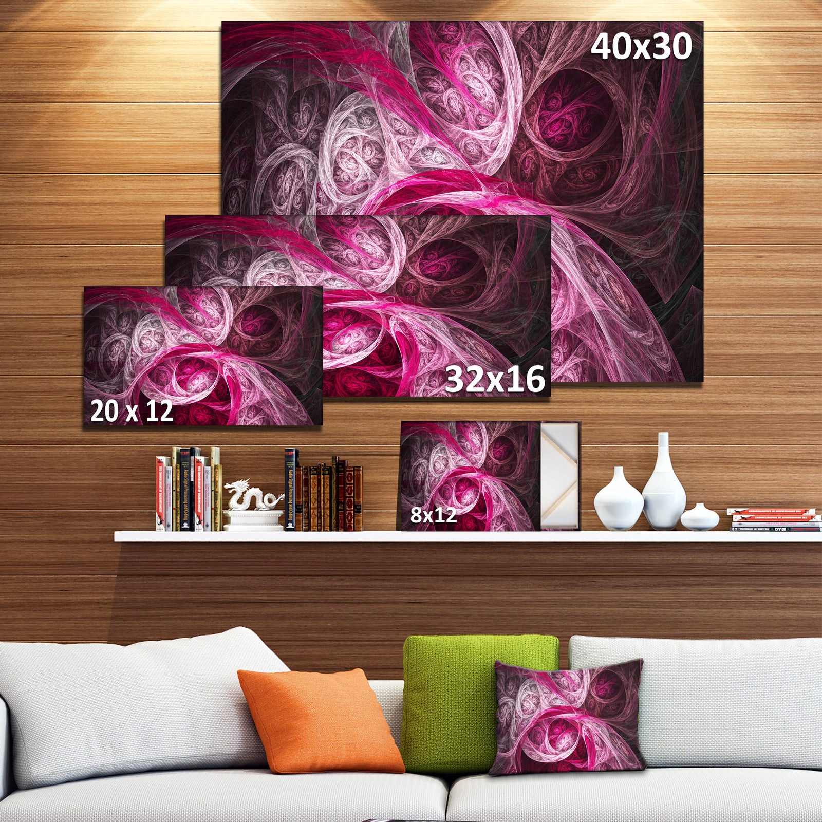 Mystic Pink Fractal Wallpaper - Abstract Wall Art Canvas