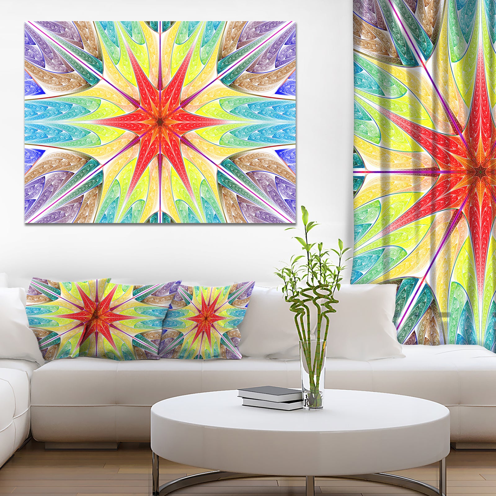 Beautiful Colorful Stained Glass - Abstract Wall Art Canvas