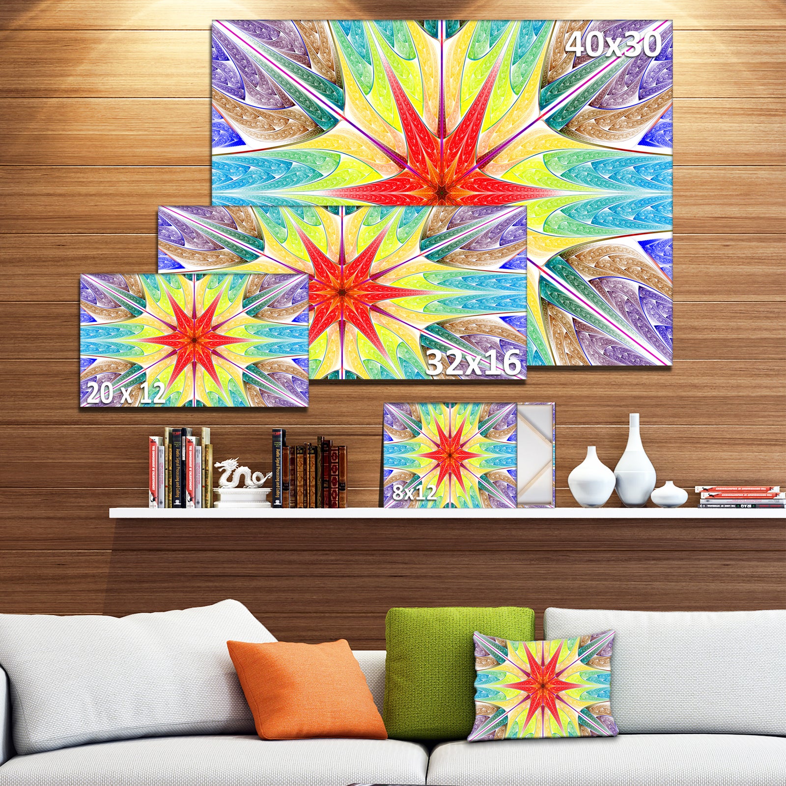 Beautiful Colorful Stained Glass - Abstract Wall Art Canvas