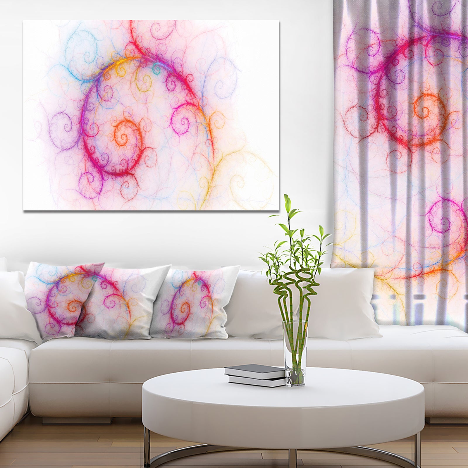 Beautiful Pink Fractal Pattern - Abstract Wall Art Canvas
