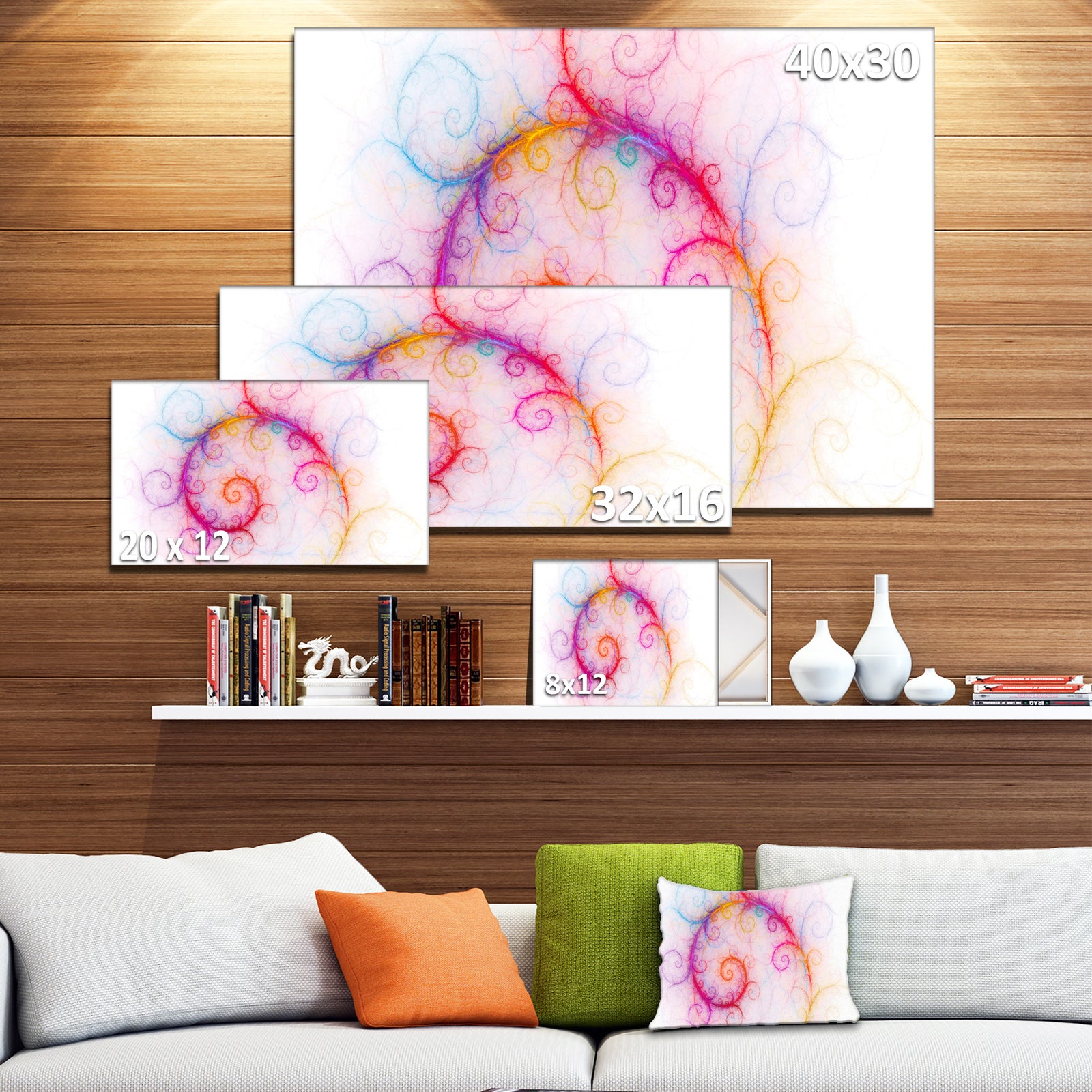 Beautiful Pink Fractal Pattern - Abstract Wall Art Canvas