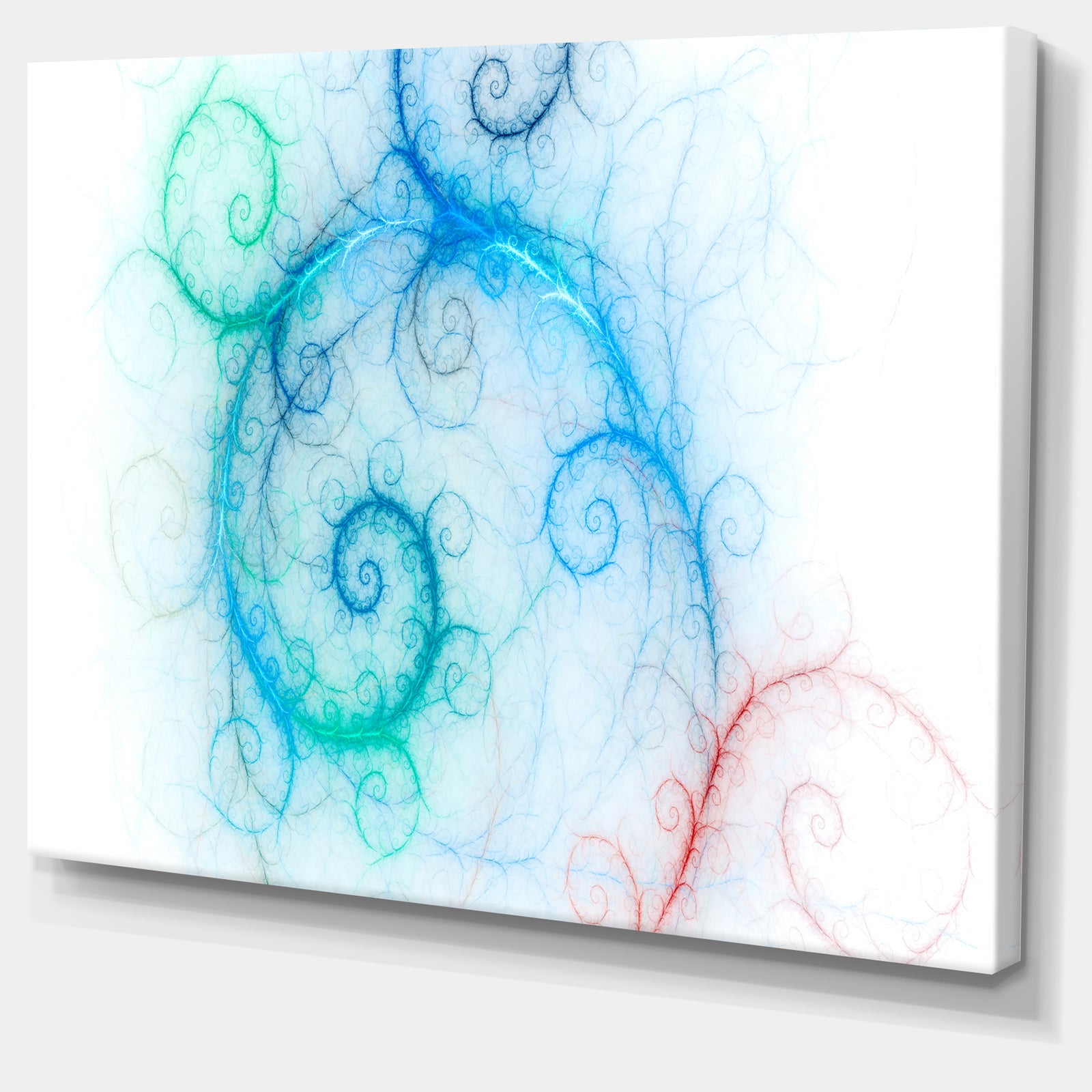 Beautiful Blue Fractal Pattern - Abstract Wall Art Canvas