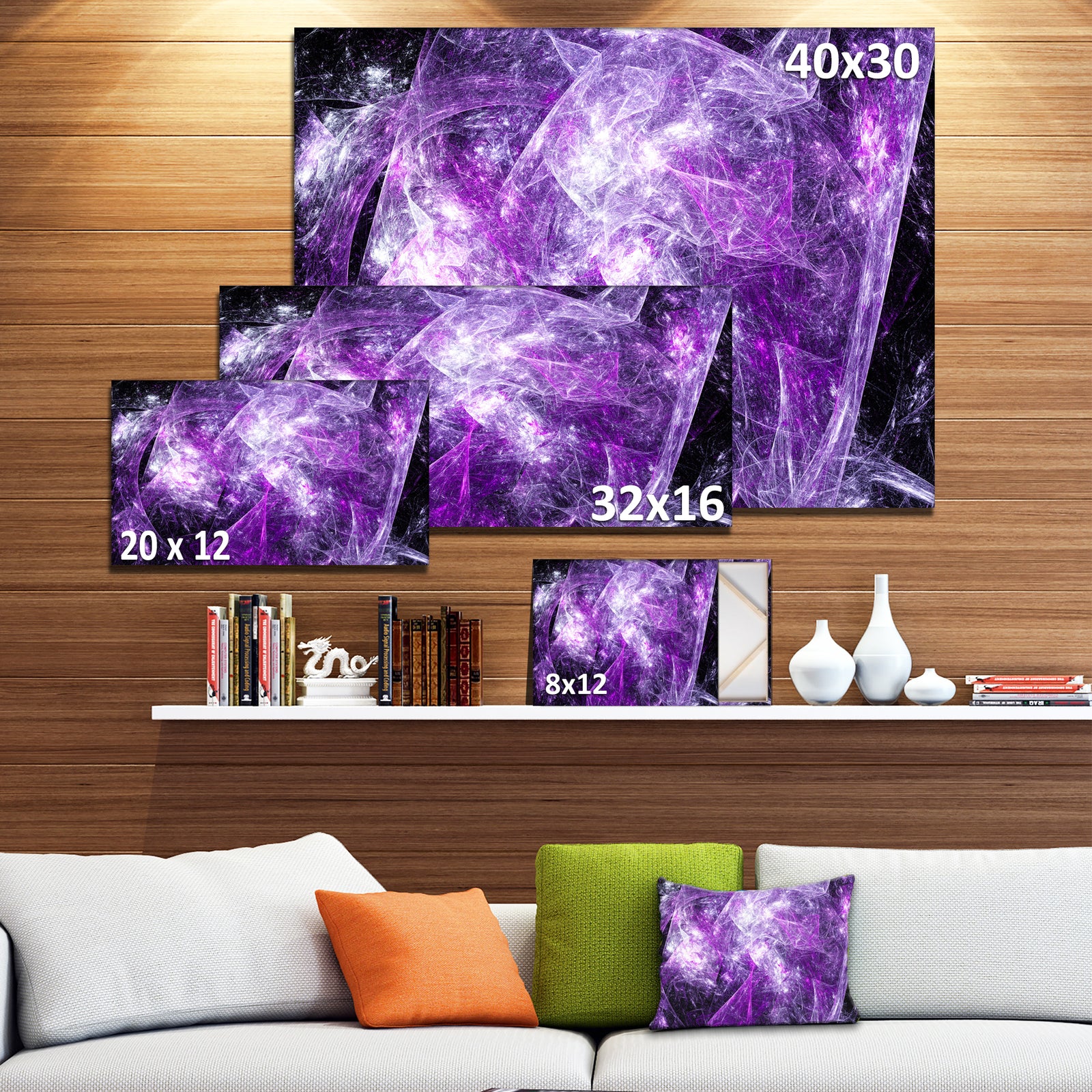 Mystic Purple Fractal Wallpaper - Abstract Wall Art Canvas