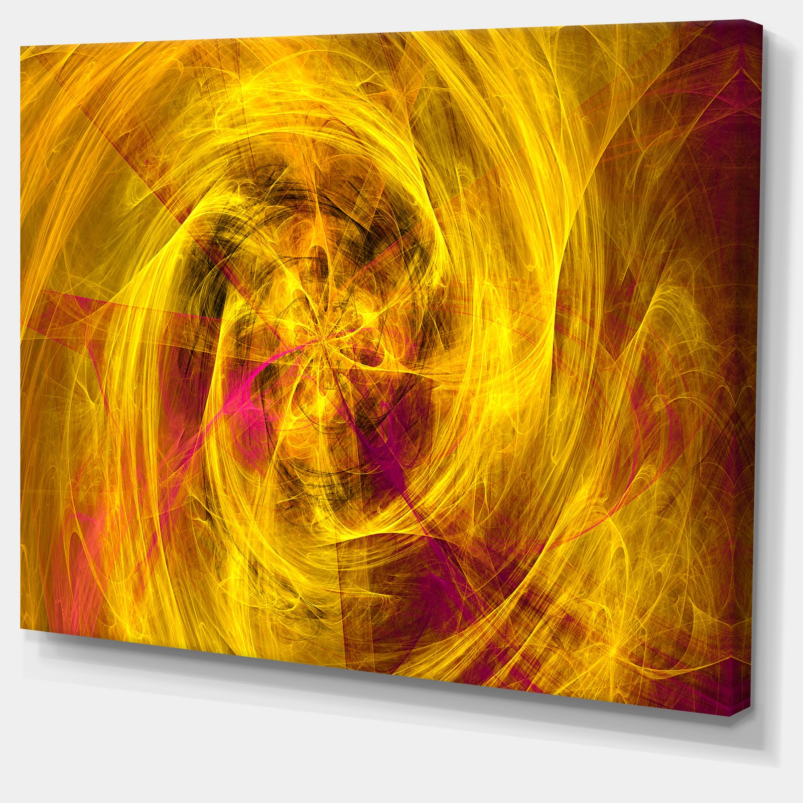 Mystic Golden Fractal Wallpaper - Abstract Wall Art Canvas