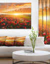 Beautiful Poppy Field at Sunset - Abstract Wall Art Canvas