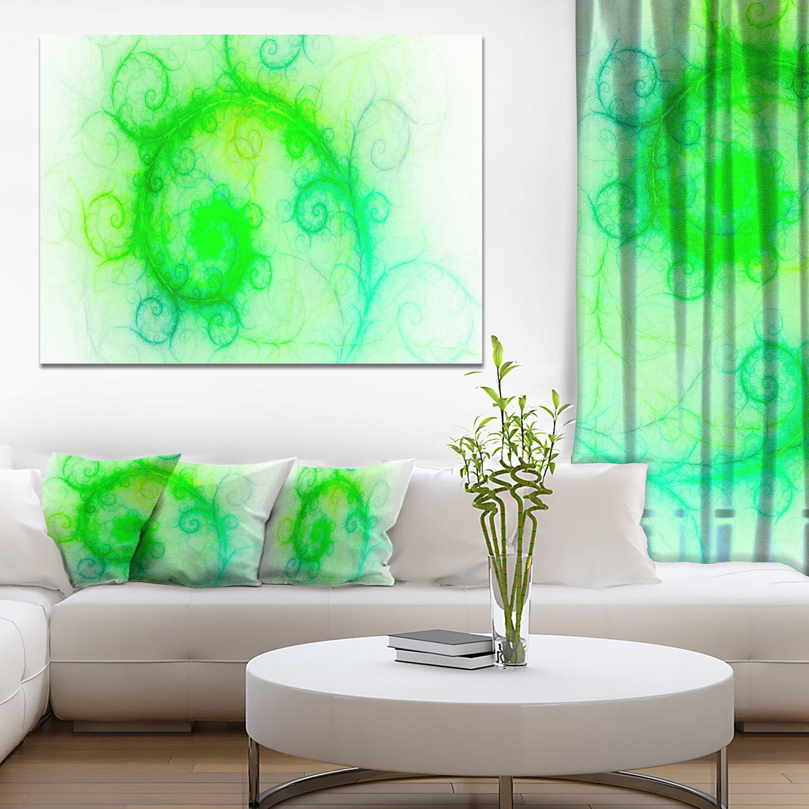 Beautiful Bright Green Pattern - Abstract Wall Art Canvas