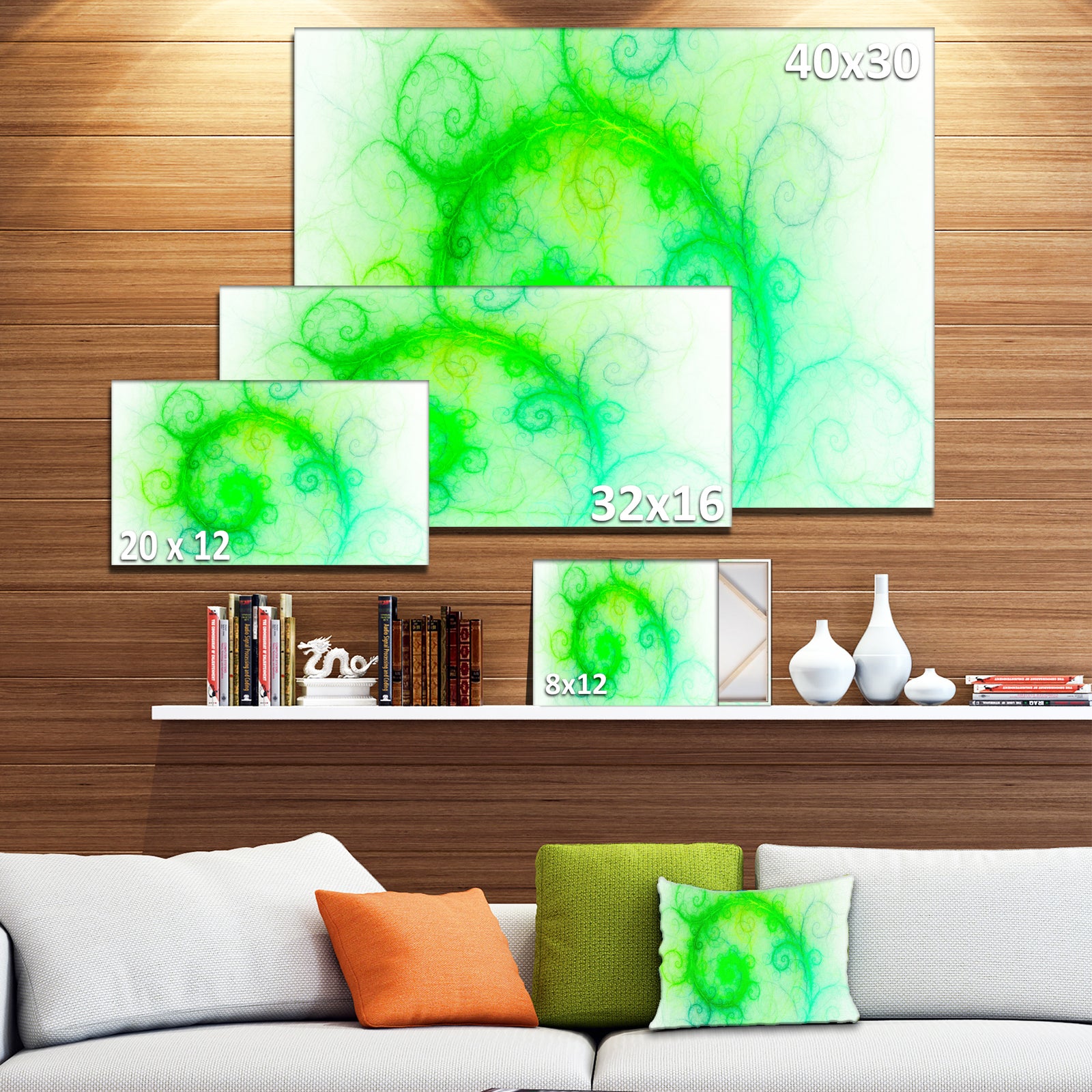 Beautiful Bright Green Pattern - Abstract Wall Art Canvas
