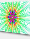 Green Fractal Stained Glass - Abstract Wall Art Canvas