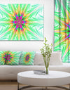 Green Fractal Stained Glass - Abstract Wall Art Canvas