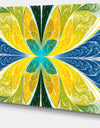 Yellow Fractal Stained Glass - Abstract Wall Art Canvas