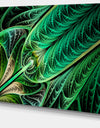 Green on Black Fractal Stained Glass - Abstract Wall Art Canvas