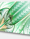 Green on White Fractal Stained Glass - Abstract Wall Art Canvas