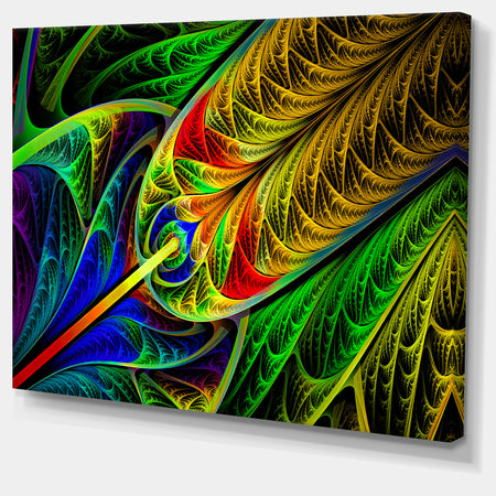 Stained Glass with Glowing Designs - Abstract Wall Art Canvas