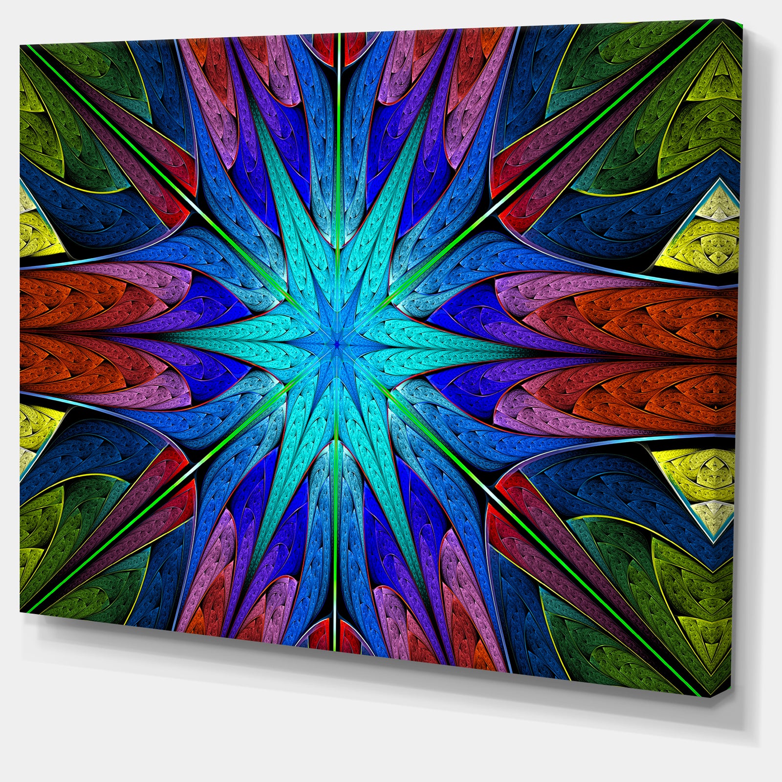 Stained Glass with Multi-Color Stars - Abstract Wall Art Canvas