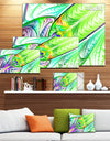 Green Blue Fractal Stained Glass - Abstract Wall Art Canvas