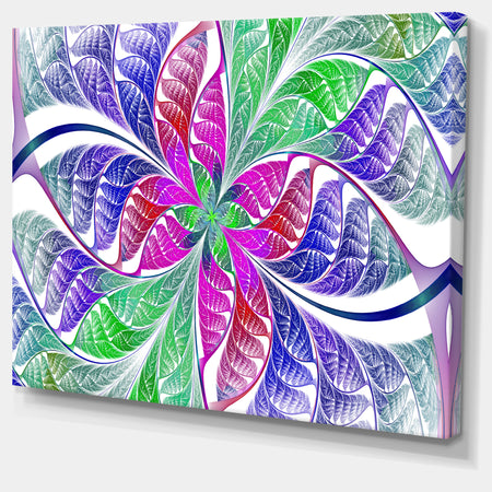 Flower-like Fractal Stained Glass - Abstract Wall Art Canvas